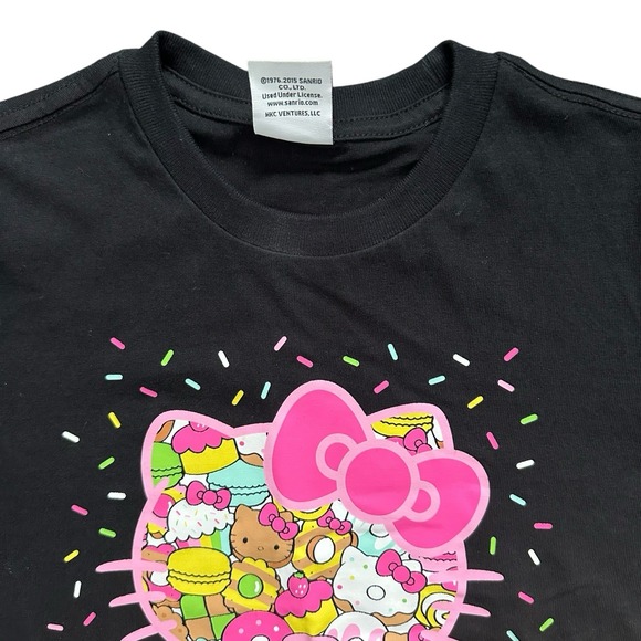 Hello‎ Kitty Cafe Donut Youth YS Black Shirt - Picture 5 of 8